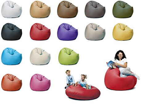 sunnypillow XL Sitzsack mit Styropor Füllung 100 cm Durchmesser 2-in-1 Funktionen zum Sitzen und Liegen Outdoor & Indoor für Kinder & Erwachsene viele Farben und Größen zur Auswahl Rot