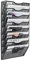 EasyPAG 8 Fächer Metall A4 Zeitschriftenhalter Wand Zeitschriften Wandhalter Aktenablage Dokumentenhalter Hängend Magazin Organizer Flyerhalter Prospektspender,Schwarz