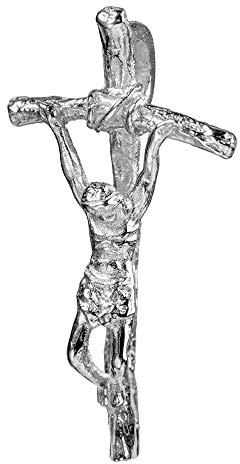 JEVELION Kreuz-Anhänger 925 Sterlingsilber Silber-Kreuz Jesus Christus Kruzifix für Damen, Herren und Kinder als Kettenanhänger mit Schmuck-Etui
