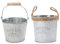 Inzopo 2 Stück Vintage Metall Blech Blumentopf Fass Garten Pflanzgefäß Metall Blech Blumentopf Eimer Home Garden Party Floral Decor