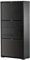 HOMCOM Meuble à Chaussures Armoire à Chaussures 3 Portes abattantes 3 Compartiments en Bois dim. 60L x 26I x 124H cm Noir laqué