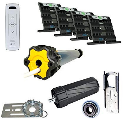 smarotech® Nachrüstset zum Modernisieren von Gurt/Kurbel: smarotech® Montageset SW60 (für 60mm 8-kant-Wellen) inkl. Rollladenmotor Oximo 50 io 10/17 (bis 4,5m²) und Situo 5 io II pure