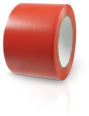 Betriebsausstattung24 Bodenmarkierungsband - Markierungsband für den Innen- & Außenbereich - Selbstklebend - PVC - Farbe: rot - BxL: 5,0 cm x 33,0 m