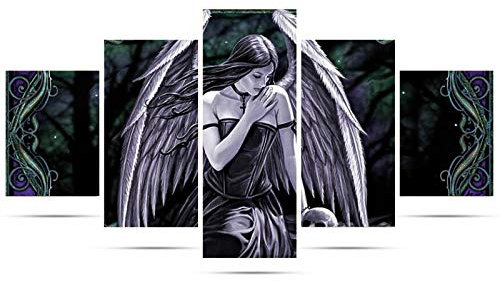 TAOPE 5 Stück Diamant Malerei Vollbohrer Kit, DIY 5D Diamond Painting Bilder Set Diamant Malen nach Zahlen Kreuzstich Stickerei Strass Mosaik Gemälde (Engel)