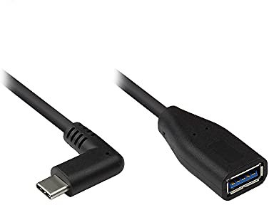 Good Connections Câble Adaptateur USB C coudé vers USB 3.0 A Femelle OTG pour Smartphone, Tablette – Compatible avec Samsung, Huawei, iPad Air 2020, MacBook Pro, etc. – env. 10 cm