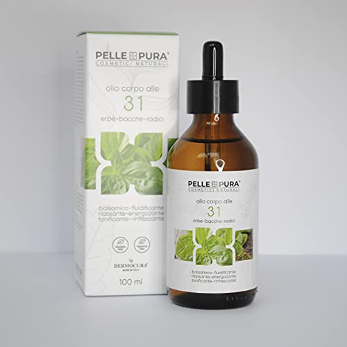 Olio Corpo alle 31 Erbe Bacche Radici Balsamico Fluidificante Rilassante Energizzante Tonificante Rinfrescante 100 ml