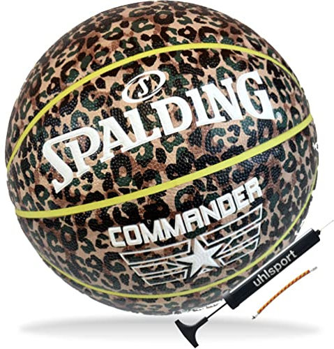 Spalding-Basketball Indoor/Outdoor Commander Größe 7 + Ballpumpe