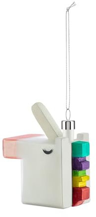 Alessi Cubicorno GJ02 11 - Decoración navideña de diseño Vintage, diseño de Unicornio, de Cristal soplado Decorado a Mano, Multicolor