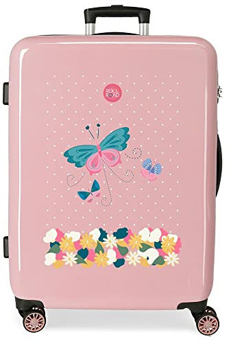 Roll Road Wunderschöne Blume, Rosa, única, Mittelgroßer Koffer