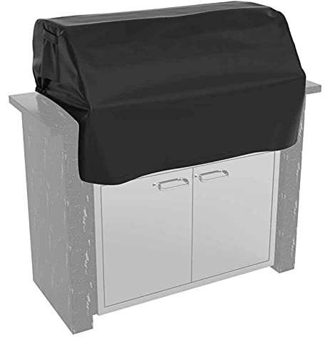 FJZFXKZL 210D Oxford Tuch Outdoor Barbecue Grill wasserdichte Grill-Oberteil mit elastischem Griller BBQ-Cover klein (Color : Black B)