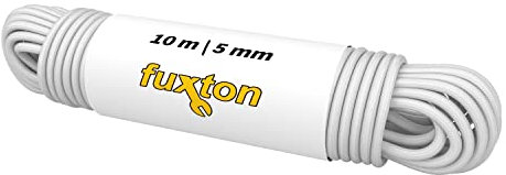 fuxton Gummiseil 5 mm 10 m weiß, elastisch (Expanderseil, Gummiband, Gummischnur, Gummileine, Gummikordel, Planenseil, Spannseil, Seil Plane)
