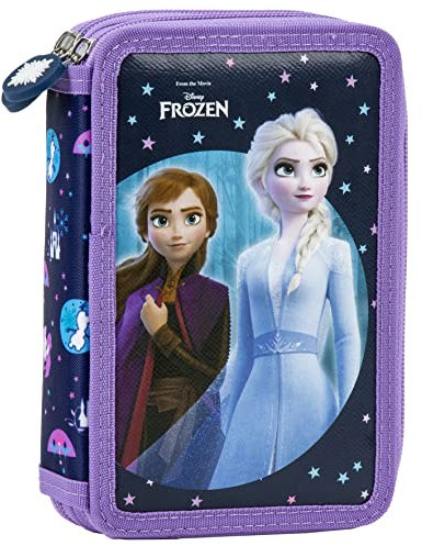 2-fache Federtasche Federmappe Federmäppchen 27-teilig gefüllte Schüleretui Stifte Pinsel inkl. Aufgabenheft Federbox Etui Stiftetasche Schlamper-Etui Schul-Etui EiFrozen Eiskönigin Anna Elsa Motiv