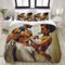 NEKOMARUKE Bettwäsche Set 155x220 Jungen Mädchen Afrika Paar Liebhaber Skulptur Kunstmalerei Kinderbettwäsche Weiche Bettbezug und Kissenbezug 80x80cm mit Reißverschluss