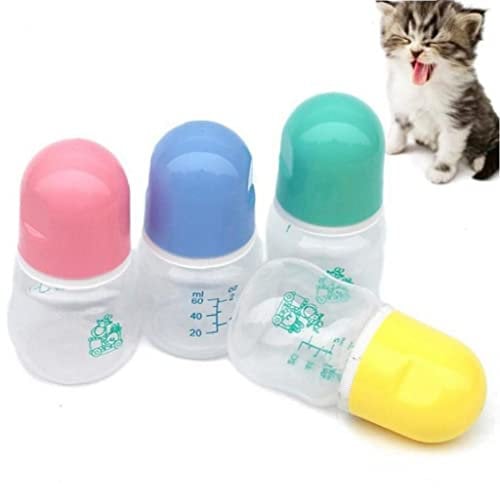 vepoty Pet Nursing Bottle 4pcs 60ml Reusable Baby Cat Feeding Bottle Portable Milk Bottle Newborn Animal Feeder for Cat Dog