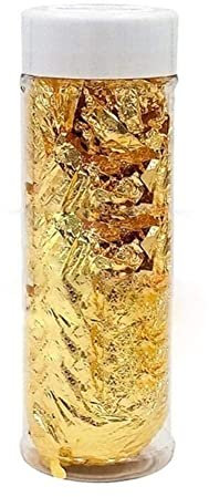 FROVOL 2 g Essbare Goldfolie Lebensmittel Dessertschalen Koch Papier Dekoration Eisfolie Backen Kunst Kuchen Dekoration Gold Krümel