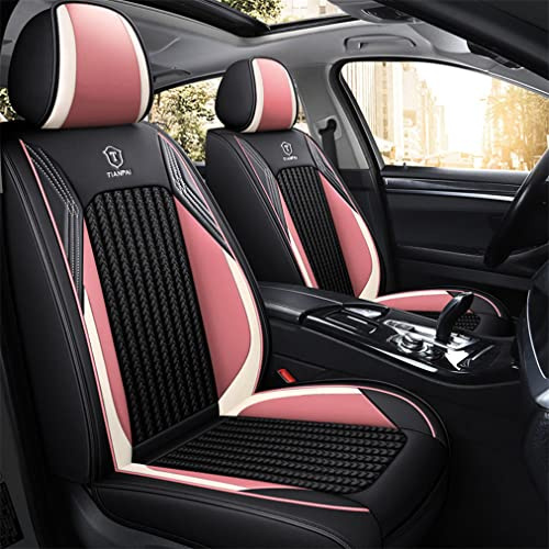 Muchkey Autositzbezüge für Audi A3 A4 | 5 Sitze Autos Vorn und Hinten Sitzbezüge Auto Zubehör Innenraum Komplettset Kompatibel Mit Airbag (MH101-Rosa