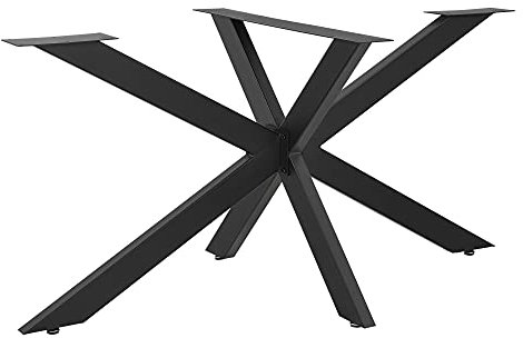 [en.casa] Pata para Mesa de Centro DYI Pie para Muebles Armazón en Forma de Estrella con Protección para Suelo Acero 98 x 58 x 43 cm Negro Mate
