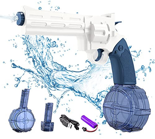 Automatische Wasserpistole Elektrisch mit 100ml+450ml Kapazität,33FT Lange Reichweite,Stärkste Wasserpistolen Super Water Soaker Guns für Kinder Erwachsene Sommer Outdoor Pool Wasser Kampf Spielzeug