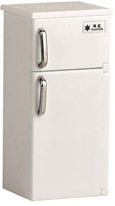 HFINGAQEX 1/12 Retro Miniature Plastic Fridge Refrigerator Freezer For Dolls Model Living Toy Accessories Bedroom Room
