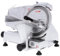 GGM Gastro Schneidemaschine - 120 W - Ø 220 mm Klinge - Präzises Schneiden - Handenschutz - Austauschbarer Schleifstein - Spritzschutz - Schräges Schneidegerät - für Fleischprodukte - AMH220
