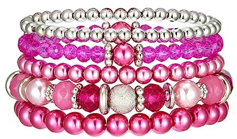 FULU AUTUMN Bracelet Boheme en Perles pour Femme Bracelet de Perle Cristaux Elastique Multicouches Bijoux Fantaisie Cadeau pour Femme