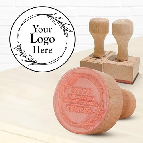 Individueller Stempel, individueller Cusmiz-Stempel mit Holzgriff für Absenderadressen. Erstellen Sie Ihren eigenen Stempel mit Logo und Text, individueller Logostempel für Unternehmen, Hochzeiten