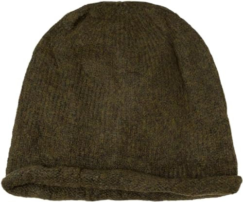 styleBREAKER Unisex Oversize Strick Beanie Mütze mit Rollrand, Warme Winter Strickmütze Einfarbig, Loose fit 04024207, Farbe:Oliv
