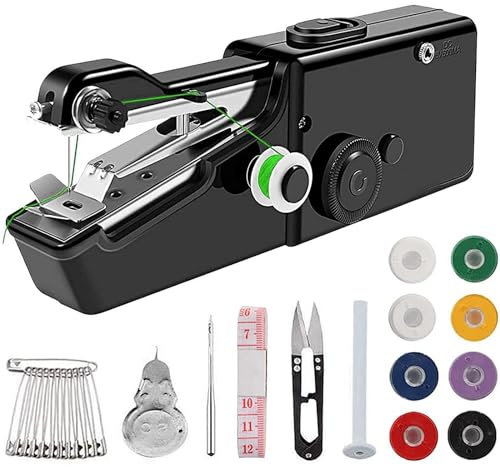 GEARMAX Máquina de Coser Portátil, Mini Máquina de Coser de Mano, Máquina de Coser Pequeña, para Viajes o Uso Doméstico (Negro)