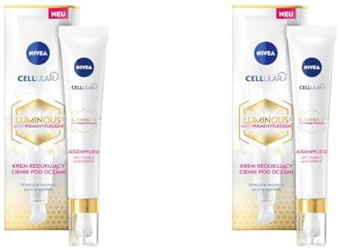 NIVEA Cellular Luminous 630 Anti-Pigmentflecken Augenpflege (15 ml), Anti-Age Augencreme gegen Augenringe, feuchtigkeitsspendende Augencreme mit Hyaluron und Koffein (Packung mit 2)