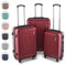 Easy Move ABS Hartschalenkoffer - Ergonomisch & Sicher - Trolley Koffer Set 3-teilig mit 360° Rädern, Zahlen-Schloss - Rollkoffer, Reisekoffer (Wine Red, Kofferset)