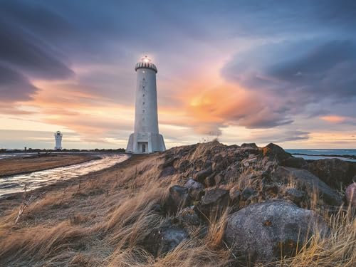 Ravensburger Puzzle 12000732 - Magische Stimmung über dem Leuchtturm von Akranes, Island - 1500 Teile Puzzle für Erwachsene und Kinder ab 14 Jahren