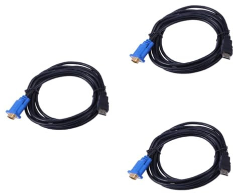 HEMOTON 3pcs Male to Vga Male Adapter Cable High Performance Home Theater Independent Video Function