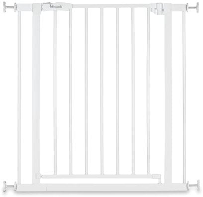 hauck Open N Stop 2, Weiß – Schutzgitter Treppe und Tür 75–80 cm – Kindersicheres Absperrgitter ohne Bohren – Manuelle 1 Hand Öffnung – nur für Innen