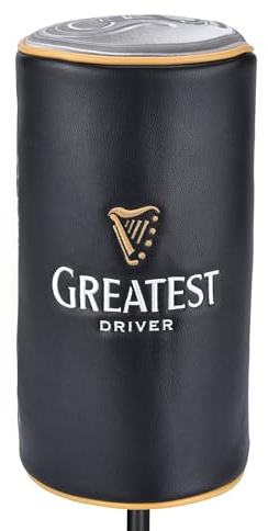 Shanker Golf Coprimazza per mazze da golf, in pelle sintetica di poliuretano di grado turistico, con scritta in lingua inglese Greatest Beer Can Funny Head