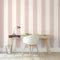 SOPHIE LAURENCE Pink White Stripe Wallpaper Feature Wall Smooth Finish Retro Kids Girls Bedroom