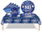 37Pcs 80th Birthday Tableware Set Navy Blue,80th Birthday Decorations with Party Paper Plates and Napkins,Plastic Table Cloth for Her His Women Men Happybirthday Table Decoration Dinnerware Supplies
