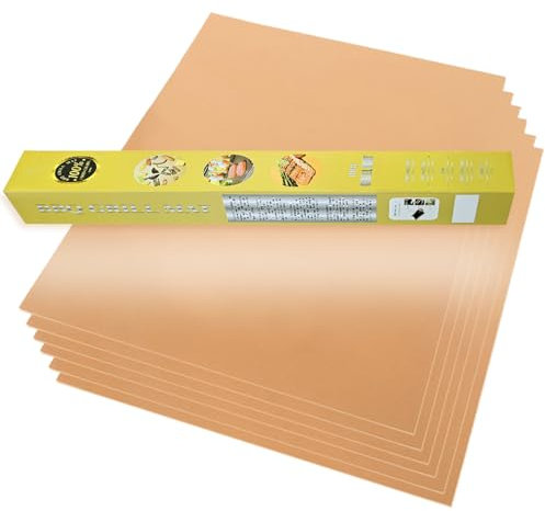 VCHOMY Kupfer-Grillmatten für Outdoor-Grill, 6 Stück, antihaftbeschichtet, wiederverwendbar, für Grillen, Kochen (Kupfer, 6 Stück)