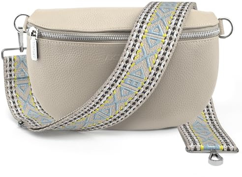 Artvall - Umhängetasche Echtleder Tasche Handtasche Leder Bauchtasche Klein mit Schultergurt Design Taschenband abnehmbar verstellbares Riemen Crossbody Bag Echt Ledertasche Damen mit Reißverschluss