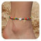 FUNEIA Bracelet Cheville Femme Initiaux Imperméables Bohème Perlés Délicats pour Adolescents avec Lettre Cœur Faits à la Main Ajustables Chaine de Cheville Bijoux Colorés les Vacances d'Été Cadeau