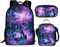 HUGS IDEA 3-teiliges Schulrucksack-Set für Mädchen, Jungen, kleine Kinder, Vorschule, Schultasche und Lunchbox, Federmäppchen, Galaxy Butterfly