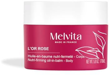 Melvita - Baume Fermeté - L'Or Rose - Soin Corps Minceur Raffermissant - Formule avec Baies Roses et Coralline Rose pour Peau Lissée et Raffermie - Pot 170 ml