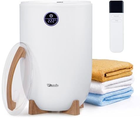 Winado Towel Warmer Bucket Style, Large Towel Heater w/Remote Control, Adjustable Time, LED Display, Fragrance Holder, Child Safety Lock, Fit Up to 2 Oversized Towels for Bathroom, Hot Tub