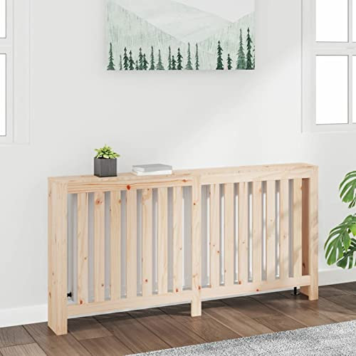 Brokky Radiator Cover 169x19x84 cm Solid Wood Pine-Radiator Cover Modern MDF Vertical Slats Wood Decorative Cabinet for Living Room Bedroom Hallway,Large