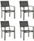 Annlera Gartenstühle Stapelbaren Stühle 4 STK. Armlehnstühle Essstuhl Sitzgruppe Stapelstühle Möbelstück für Garten Terrasse Veranda oder Hinterhof Schwarz und Anthrazit 54x63x90 cm