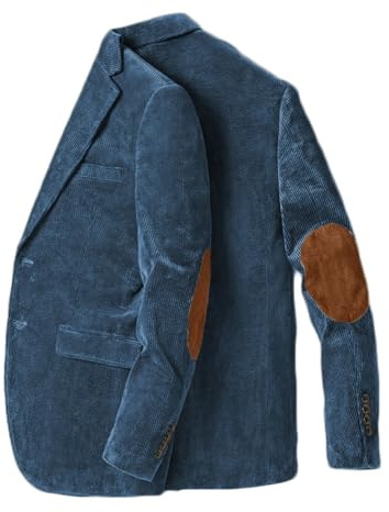 Stillluxury Blazer pour homme à simple boutonnage en velours côtelé décontracté manteau de sport à revers cranté smoking de mariage