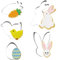 OUDQFCJ 5 Stück Förmchen Set, Edelstahl Ostern Keksformen, Cartoon Keksformen, Hase, Ei, Huhn, Karotte