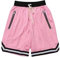 OVARA Short de basket-ball pour homme, respirant, léger, short de sport, entraînement, course à pied, avec cordon de serrage pour homme, taille S à 5XL, 1-Rose, M