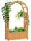 Outsunny Wooden Raised Garden Bed with Arch Trellis, Fabric Liner, Garden Planter Box with Drainage Holes, Trellis Planter for Vine Climbing Plants, Flowers, Herbs, Vegetables, 83 x 36 x 145 cm