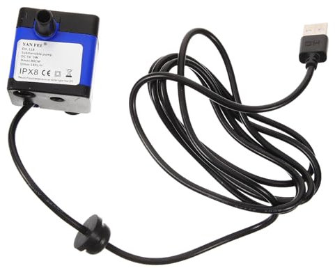 JOINPAYA Submersible Water Pump Quiet USB Hydroponic Systems Pump for Pet Water Fountain Efficient Fish Tank Pump Portable Micro Water Pump for Aquaponics and Indoor Gardens