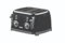 GEEPAS 4 Slice Bread Toaster | Extra Wide Slot 6 Browning Level | Defrost/Reheat/Cancel Function Removable Crumb Tray | Cool Touch Exterior Non-Slip Feet Cord Storage 1500W | Vintage Retrovive Black